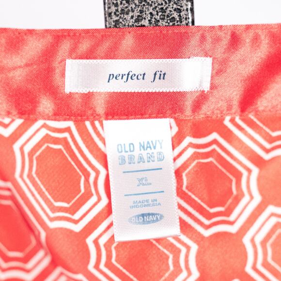 Y2K Old Navy Satin Asymmetric Hem Geometric Coral Pink Tank Top Cami Size XL - Picture 6 of 6